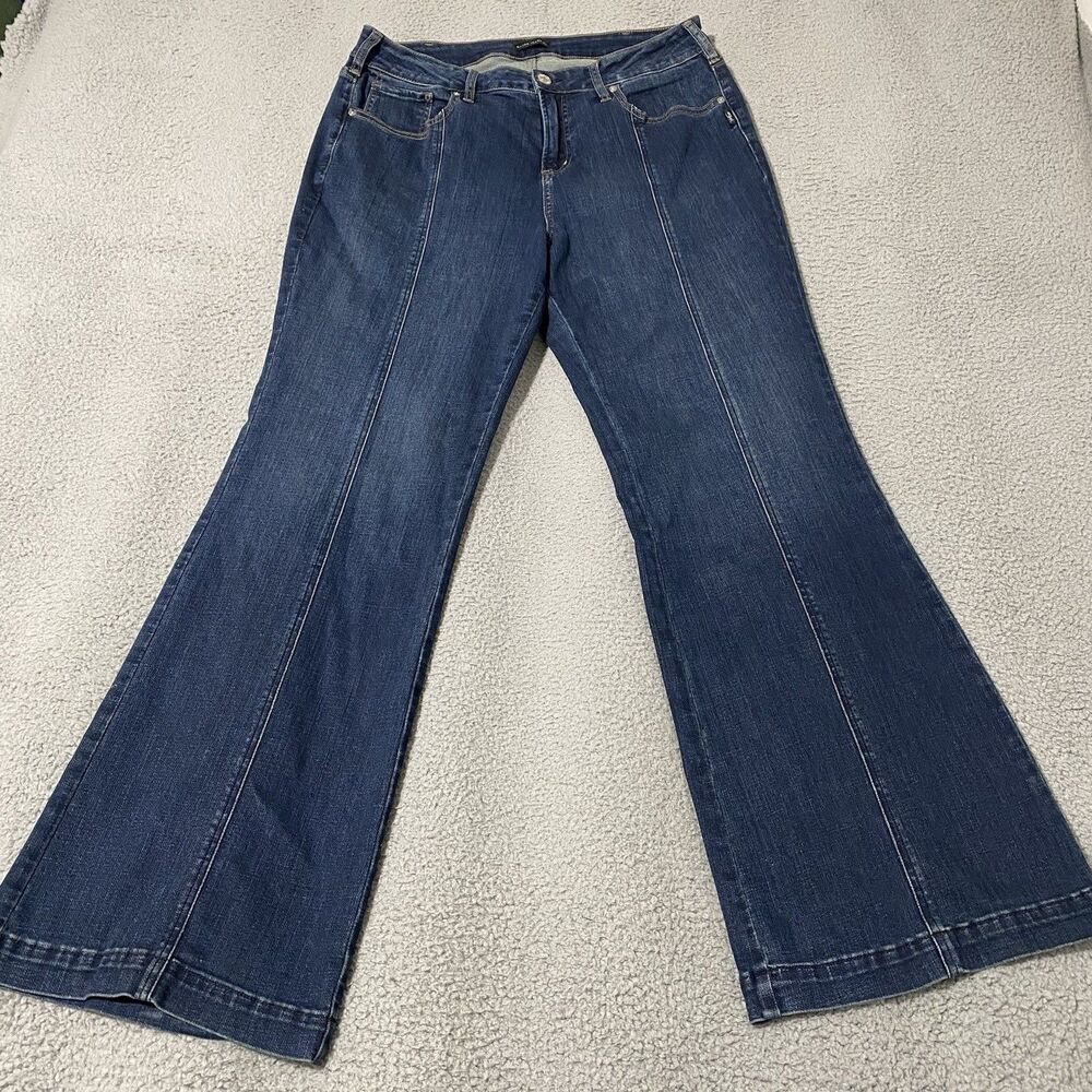 Silver Jeans Avery Trouser Womens 16W x 33 Blue Flare Wide Leg High Rise Western